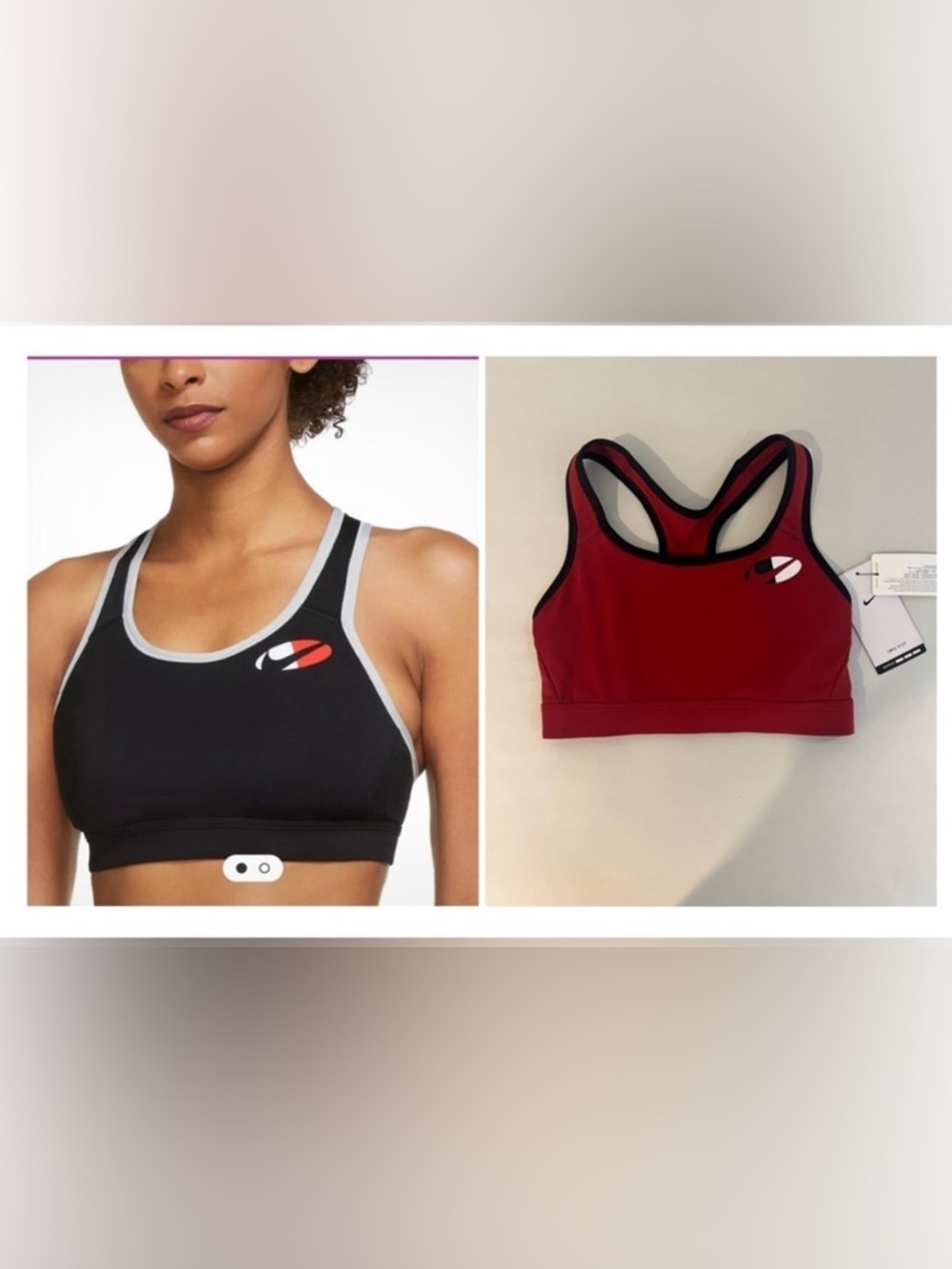 NEW Nike Dri-Fit Women's Impact CB Sports Logo Sports Bra In Maroon Size Small